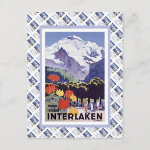 Vintage Swiss Railway Luzern Interlaken Brunig Postcard
