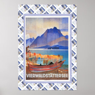 Vintage Swiss Railway Vierwaldstattersee Poster
