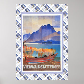 Vintage Swiss Railway Vierwaldstattersee Poster