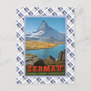 Vintage Swiss Railway Zermatt Postcard