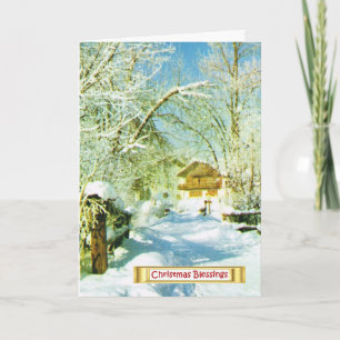 Vintage Swiss Winter scene Holiday Card