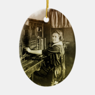 Vintage Switchboard Ceramic Ornament