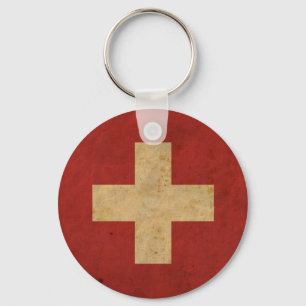 Vintage Switzerland Flag Key Ring