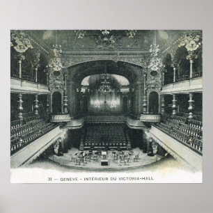 Vintage Switzerland, Geneva 1910, Victoria Hall Poster