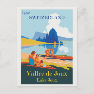 Vintage Switzerland Lake Joux Travel Postcard