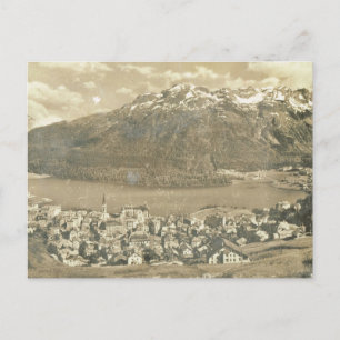 Vintage Switzerland, St Moritz and lake 1906 Postcard