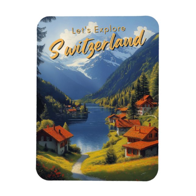 Vintage Switzerland Travel  Magnet (Vertical)