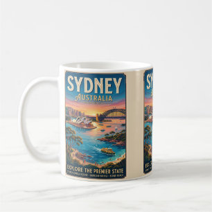 Vintage Sydney Australia Travel Poster Coffee Mug