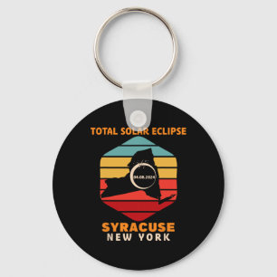 Vintage Syracuse New York Total Solar Eclipse 2024 Key Ring
