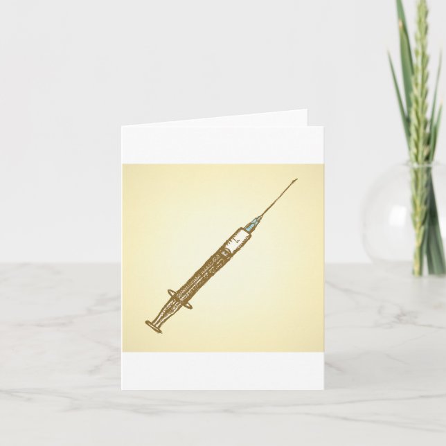 Vintage Syringe Medical Healthcare Sketch  Card (Front)