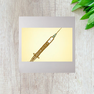 Vintage Syringe Medical Healthcare Sketch  Poster