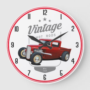 Vintage T Bucket Large Clock