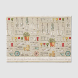 Vintage Table Glass Novelty Tissue Paper