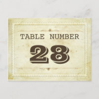 vintage table number cards