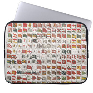 Vintage Table of Sea Flags, Aesthetic Print Laptop Sleeve