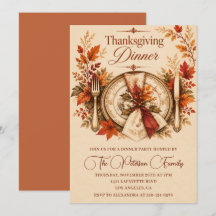 Vintage Table Setting Thanksgiving Dinner