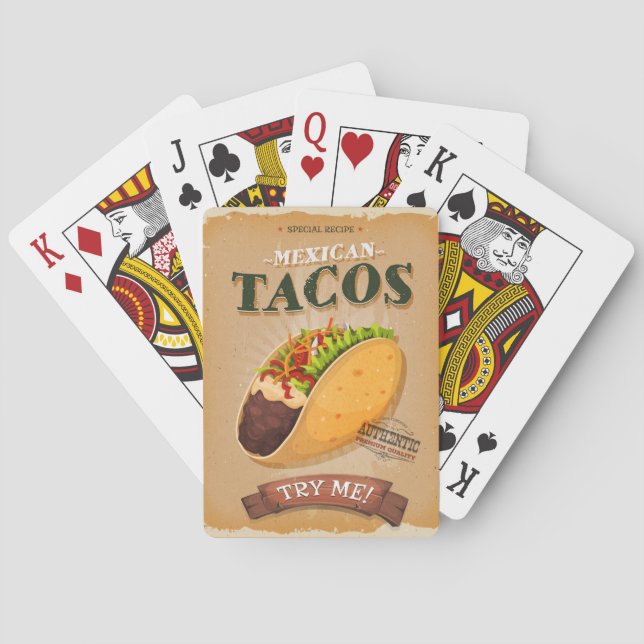 Vintage Taco Ad Playing Cards (Back)