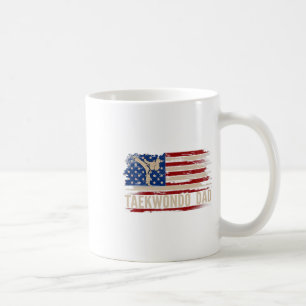 Vintage Taekwondo Dad American Usa Flag Sports The Coffee Mug