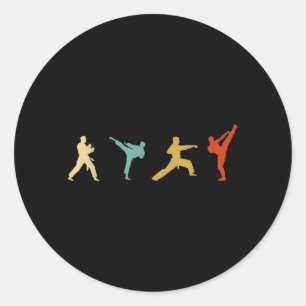 Vintage Taekwondo Tae Kwon Do Fighter Classic Round Sticker