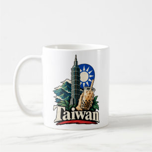 Vintage Taiwan Travel Art Landmark Coffee Mug