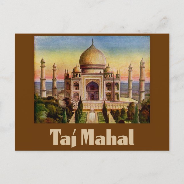 Vintage Taj Mahal Postcard (Front)