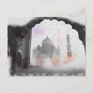 Vintage Taj Mahal Postcard – Retro Travel Souvenir