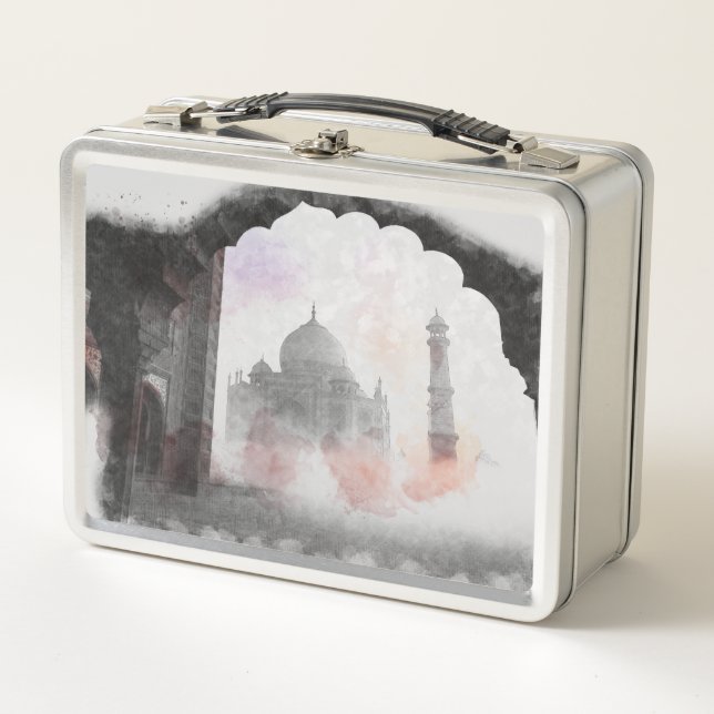 Vintage Taj Mahal Travel – India Souvenir Gift  Metal Lunch Box (Front)
