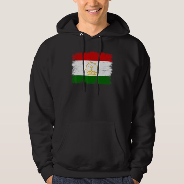 Vintage Tajikistan Flag Tajikistani Independence D Hoodie (Front)
