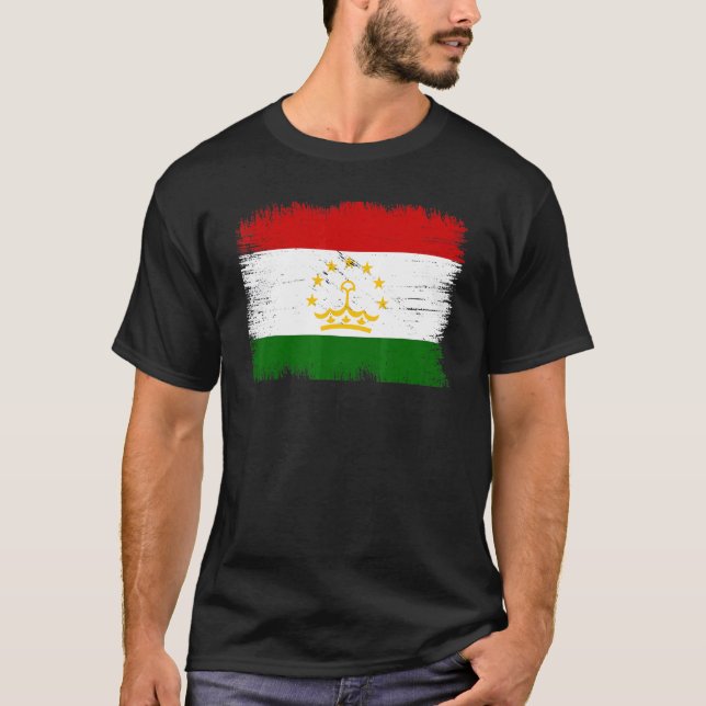 Vintage Tajikistan Flag Tajikistani Independence D T-Shirt (Front)
