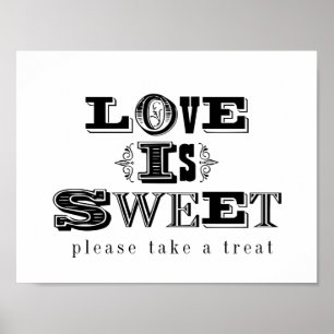 Vintage Take a Treat Wedding Table Sign