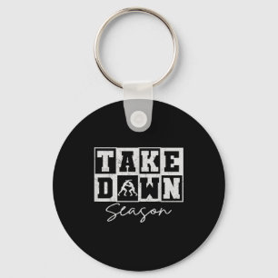 Vintage Take Down Season Wrestling Men Women Kids Key Ring
