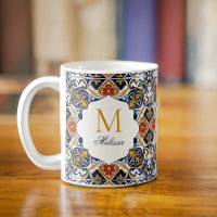 Vintage Talavera bridesmaids gifts mongrammed
