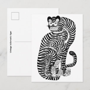 Vintage talismanic tiger postcard