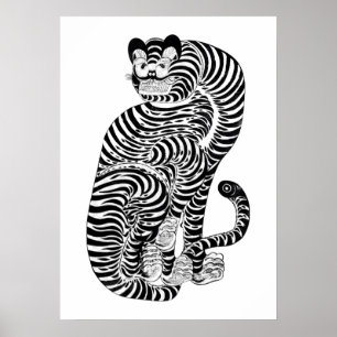 Vintage talismanic tiger poster