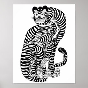 Vintage talismanic tiger Small Poster