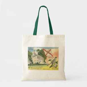 Vintage Tallahassee Florida Symbols and Capitol Tote Bag