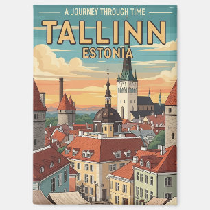 Vintage Tallinn Estonia Travel Magnet