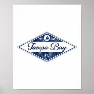 Vintage Tampa Bay Florida Established 1849 Beach B Poster