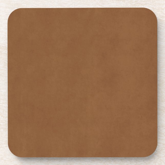 Vintage Tan Leather Brown Parchment Paper Blank Coaster (Front)