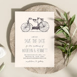 Vintage Tandem Bicycle Save the Date Card<br><div class="desc">Charming and sweet in a sepia tone colour palette with vintage style illustrations, our Built for Two tandem bicycle save the date card is perfect for bicycle enthusiasts or modern couples with a casual, quirky style. Personalise with your wedding details in dark off-black sepia beneath a vintage tandem bicycle illustration....</div>