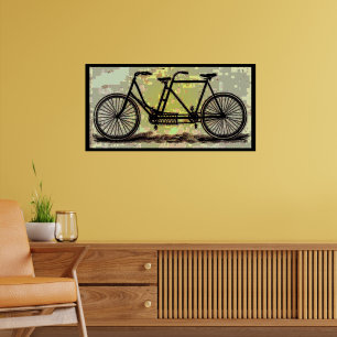 Vintage Tandem Bike Poster/ Bicycle Built for Two Poster