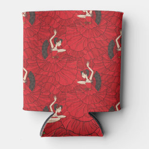 Vintage Tango Flamenco Dance Pattern Can Cooler