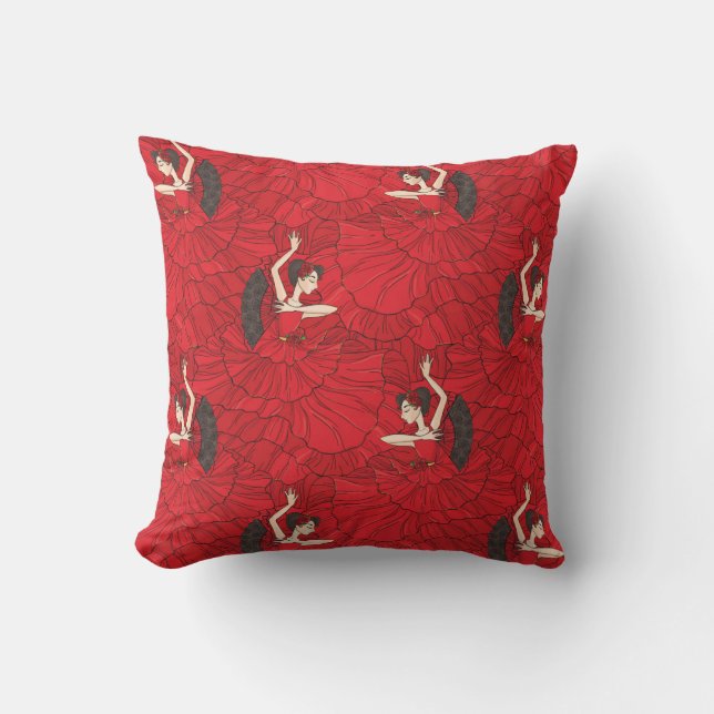 Vintage Tango Flamenco Dance Pattern Cushion (Front)