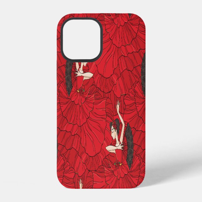 Vintage Tango Flamenco Dance Pattern iPhone Case (Back)
