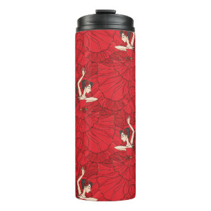 Vintage Tango Flamenco Dance Pattern Thermal Tumbler