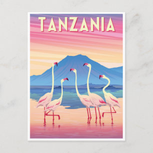 Vintage Tanzania Africa Lake  Postcard