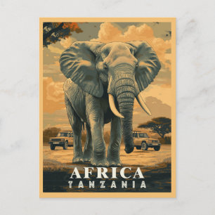 Vintage Tanzania: Safari Adventure Postcard