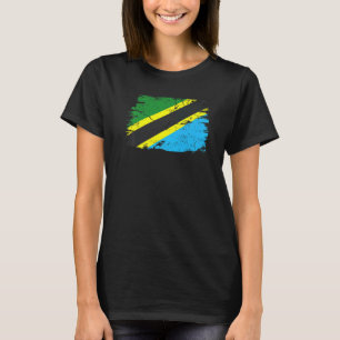 Vintage Tanzania Tanzanian Flag Pride Support Tanz T-Shirt