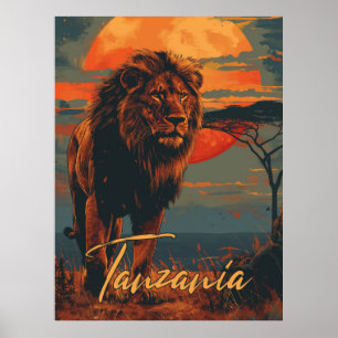 Vintage Tanzania Travel Poster