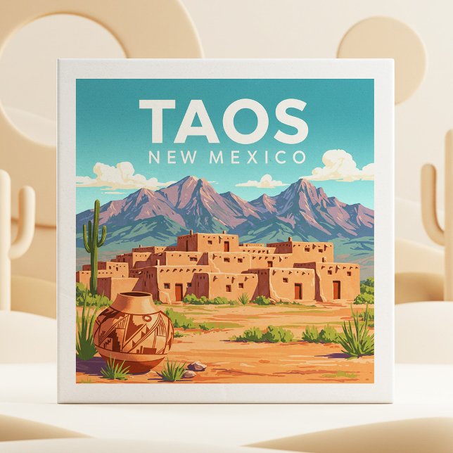 Vintage Taos New Mexico Ceramic Tile (Creator Uploaded)